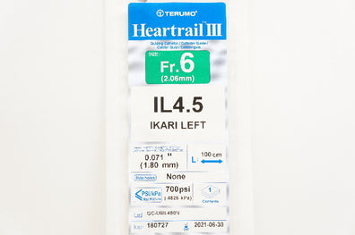 Terumo GC-U6IL450N Heartrail III Guiding Cath. IL4.5 6Fr x 0.071inch x 100cm (x)